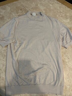 Eleventy Light Beige Short-Sleeve Knit Tee